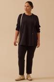 Galaxi Kadın Büyük Beden Bağcıklı Basic Sweatshirt 4002 Siyah