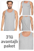 3 lü Erkek %100 Pamuklu Süprem Atlet 114