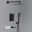 Duxxa Pera Kare Termostatik Ankastre Duş Seti Siyah D.052.MS
