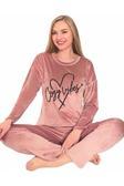 Kadın Uzun Kollu Soft Fransız Kadife Kışlık Pijama Takımı