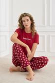 Kadın Pijama Takımı Kısa Kol Sıfır Yaka