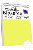 Telli Masaüstü Not Defteri Çizgili A5 Orta Boy 1 Adet Masa Üstü Plastik Kapaklı Spiralli Bloknot Blocknote 80 Yaprak