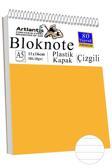 Telli Masaüstü Not Defteri Çizgili A5 Orta Boy 1 Adet Masa Üstü Plastik Kapaklı Spiralli Bloknot Blocknote 80 Yaprak