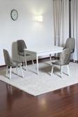 Kaktüs Avm Monera Beyaz 80 X 132 Açılabilen Mdf Masa Metal Ayaklı Mutfak Masası Takımı 4 Cappucino Sandalye