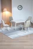 Kaktüs Avm Monera Beyaz 80 X 132 Açılabilen Mdf Masa Metal Ayaklı Mutfak Masası Takımı 4 Krem Sandalye