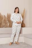 Uzun Kollu Büyük Beden Kadın Pijama Takımı- Çiçek Desenli Pijama - Pinterest Basic Kadın  Pijama 