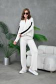 IŞŞIL 10858-Fermuarlı Yaka OverSize Pantolonlu Triko Takım