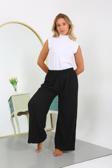 Celira Kadın Büyük Beden Bürümcük Pantolon Siyah