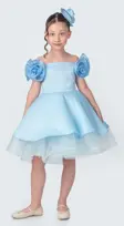 Gül Aksesuarlı Rose Kız Çocuk Abiye Elbise 