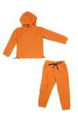 Kapşonlu Beli Lastik Detaylı Kız Çocuk Günlük Eşofman Takımı 2 İplik MNK0665 PORTAKAL
