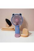 Menuzer Taşınabilir Fan + Telefon Standlı | Usb El Tipi Mini Fan | Sevimli Fan Cep Telefonu Standart Tutucu