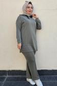 KADIN KAPÜŞONLU ARMA DETAYLI TESETTÜR TAKIM