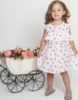 Meyve Baskılı Pamuklu Terikoton Kol Fisto Detay Kız Çocuk Yazlık Elbise MNK0406 BEYAZ