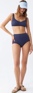 Giyim Kadın Basic Lacivert Pedli Yüksek Bel Bikini Takımı