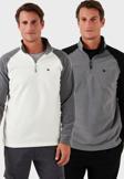 Buratti Slim Fit Yarım Fermuarlı Kışlık Şardonlu 2'li Paket Erkek Polar 5906055S2 EKRU-GRİ