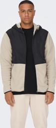 Only & Sons Onsnoah Regular Fit Kapüşonlu Erkek Polar 22026190 SİYAH-BEJ