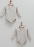 CUTE BEAR ANVELOP ÇITÇITLI İKİLİ BODY - CARAMELL  - BE1461 - Gri - 6 - 9 Ay - BE1461-Gri-6 - 9 Ay Gri