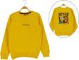 ARKA NEVER LOOK BACK BASKILI İKİ İPLİK ŞARDONLU SWEATSHIRT - ATA30675.0-Sarı-5 Yaş Sarı
