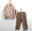 POLARLI PANTOLON PELUŞ CEKET ALT ÜST TAKIM - FLE217551-Bej-2 Yaş Bej