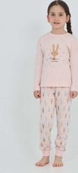 Toontoy Kız Çocuk Tavşan Baskılı Pijama Takım