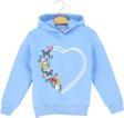 KELEBEK KALP BASKILI KAPÜŞONLU ÜÇ İPLİK SWEATSHIRT - Mavi - 1 Yaş - STP19453-Mavi-1 Yaş Mavi