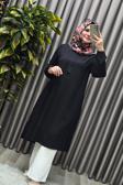 Kadın Tesettür Giyim Büyük Beden Tek Renk İpli Tunik 