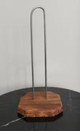 Dekoratif Ahşap Altlıklı Metal Kağıt Havluluk Tutucu (26 cm) - Mutfak Peçetelik Standı