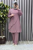 Kadın Tesettür Giyim Büyük Beden Çağla Krep İkili Takım 