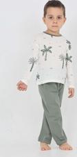 Toontoy Erkek Çocuk Palmiye Baskılı Pijama Takım