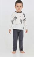 Toontoy Erkek Çocuk Palmiye Baskılı Pijama Takım