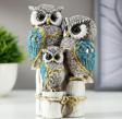 Lüks İşlemeli Taşlı Aynalı 3’lü Aile Baykuş Biblo Heykel Ev Ofis Yeni Yıl Hediyesi Dekor Vitrin Süsü