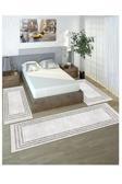 Sty Home Gri Dijital Baskılı 3 'Lü Yatak Odası Halısı Yolluk Takımı 80X150 2 Adet 80X300 1 Adet 13