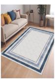 Sty Home Mavi Dijital Baskı Halı Kaymaz Tabanlı Yıkanabilir Halı Yolluk Salon Halısı 656