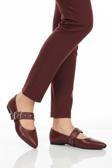 Bordo Cilt Kemerli Hafif Esnek Kadın Babet 209166 Z