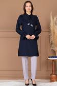 Asel Tunik Pantolon İkili Tesettür Takım Lacivert