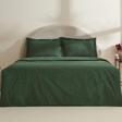 Karaca Home Amour Mio %100 Pamuk Çift Kişilik Nakışlı Nevresim Takımı Koyu Yeşil