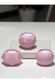 Stonnish Tealight Beton Mumluk Set 3 Lü Soft Pembe