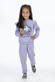 Kız Çocuk Atlı 2iplik Kumaş Eşofman Takımı MNK0427 LİLA