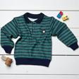 YAKALI ÇİZGİLİ İKİ İPLİK ÖRME SWEATSHIRT  - YKT001-Yeşil-4 Yaş Yeşil