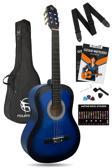 Fourtune Luca C-180BL Mavi Klasik Gitar Seti 4/4 Sap Ayarlı 