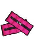 Jet El Ve Ayak Bilek Ağırlığı 2X1 Kg Kum Torbası Korsesi Ağırlık Kas Güçlendirmek Pilates 1Kg Pembe Set