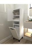 Home Mobiga Linda Çamaşır Kirli Sepetli Çok Amaçlı Banyo Dolabı Beyaz