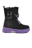Siyah Lila İçi Polarlı Kaymaz Taban Kız Çocuk Bot G-1001 F Zncr