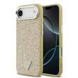Guess İphone 17 Air Uyumlu Kılıf Lisanslı M-Safeli Metal Kamera Çerçeveli Üçgen Logolu Glitter Gold