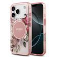 Guess İphone 17 Pro Max Uyumlu Kılıf Lisanslı M-Safe Şarj Özellikli Flower Tonal Circle Kapak Pembe