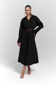 Belsay Trençkot Siyah Elbise
