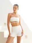 Dhyana Büzgü Detay Kısa Beyaz Şort