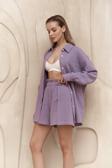 Cosmos Lila Müslin Şort Takım