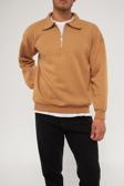 Ghassy Co. Erkek Polo Yaka Oversize Yarım Fermuarlı Sweatshirt