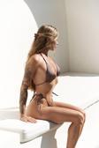 Cahya Bağlamalı Kahve Bikini Altı